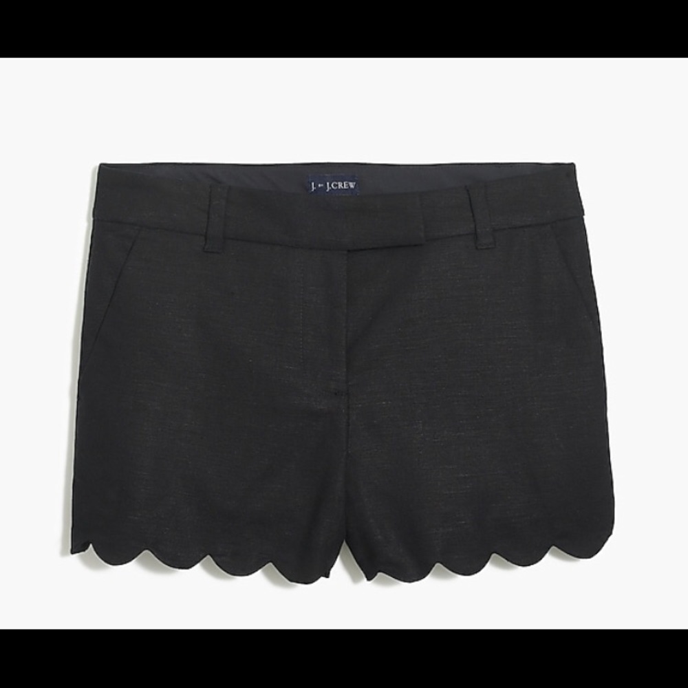 J Crew black scallop hem shorts